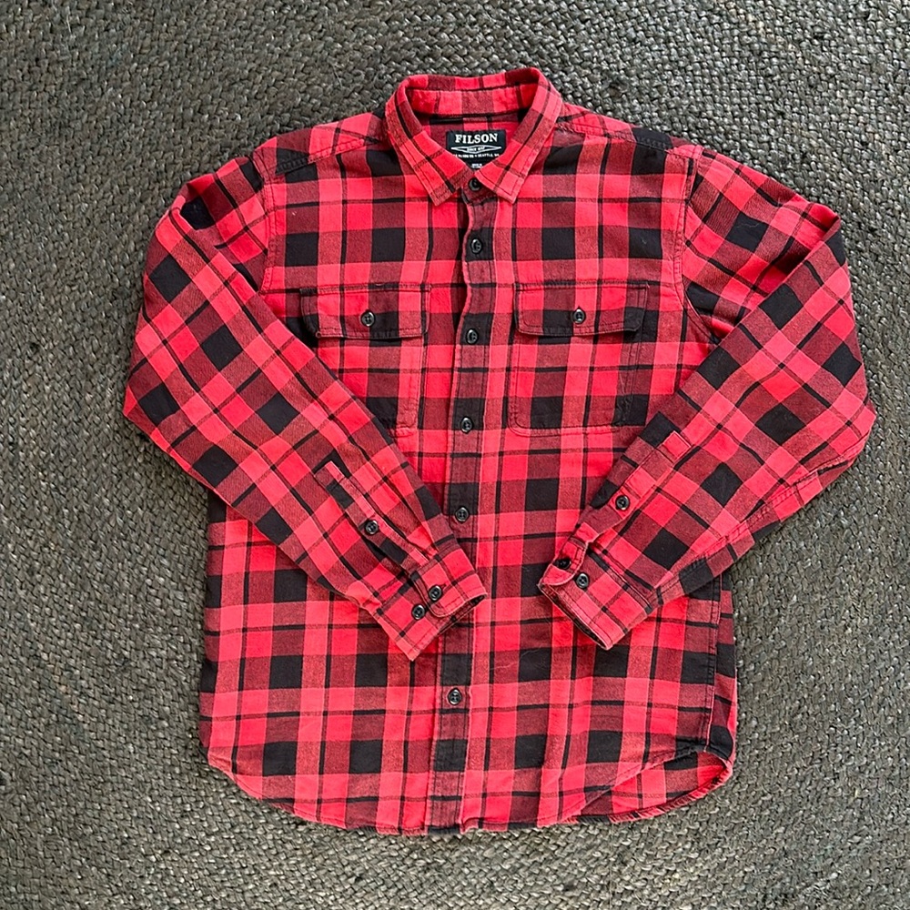 Filson cotton flannel, men’s medium, not too heavy